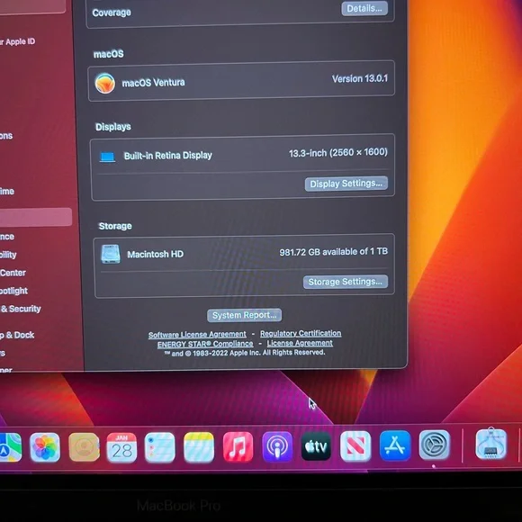MacBook Pro 13” (2020) 32GB RAM